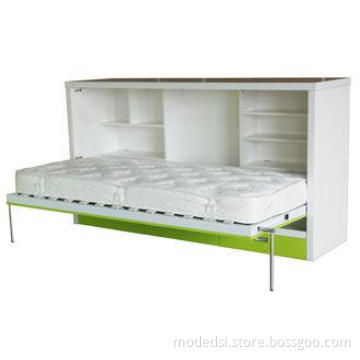 MDF transformable Single Horizontal Wall Bed For hotel Furn
